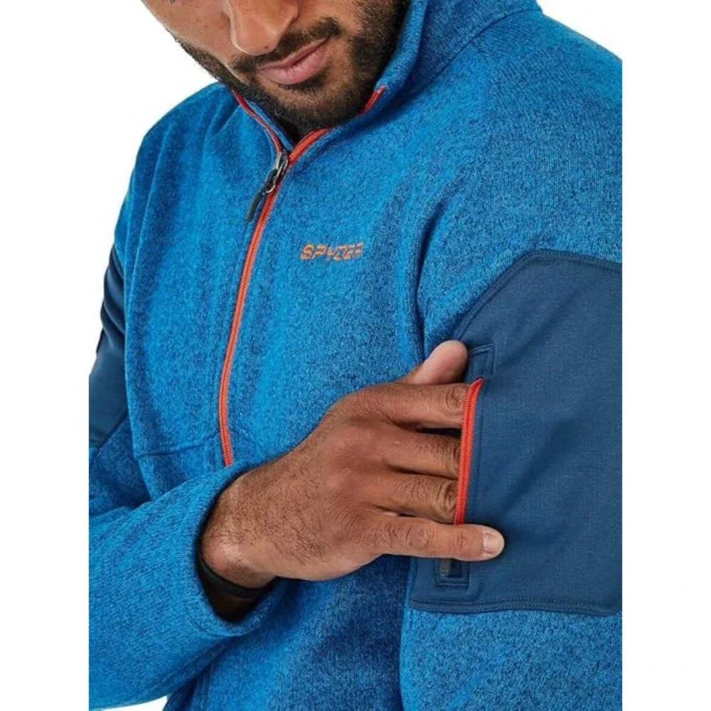 Spyder Empire Blue Fleece Full-Zip Jacket, Men's Size S